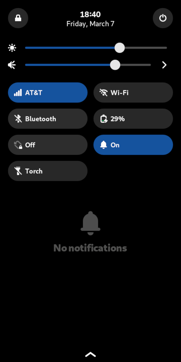 The settings panel